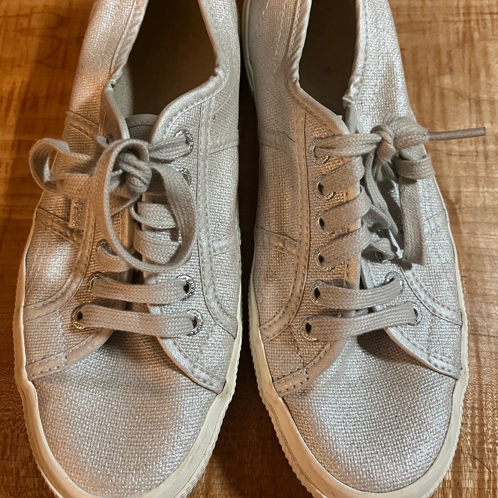 Silver Superga sneakers